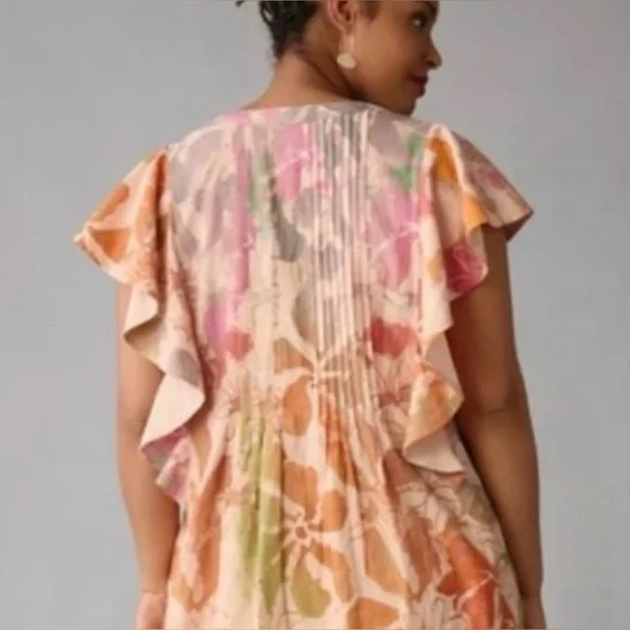 Anthropologie Maeve Cassandra dress
Size 1X (Generous fit) VGUC watercolor print - Picture 4 of 7